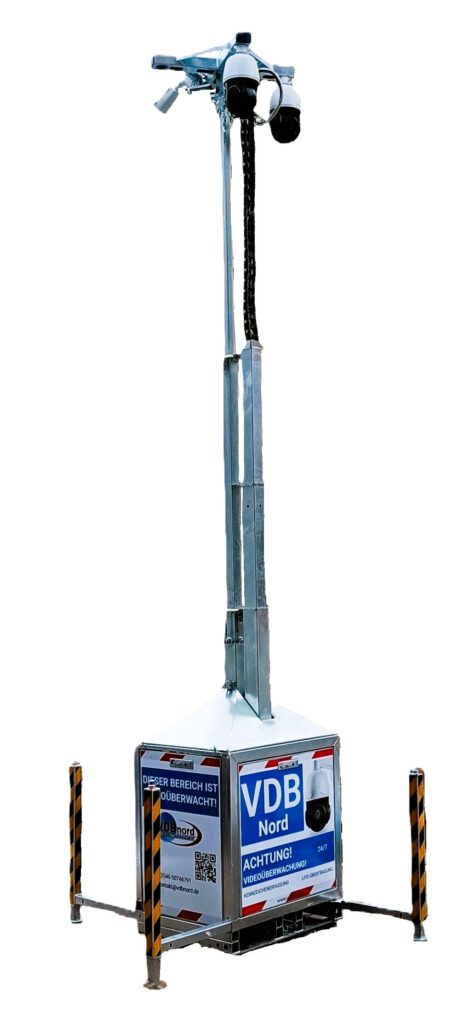 vdb nord kameraturm videoturm hamburg berlin videoüberwachung objektschutz baustellen
